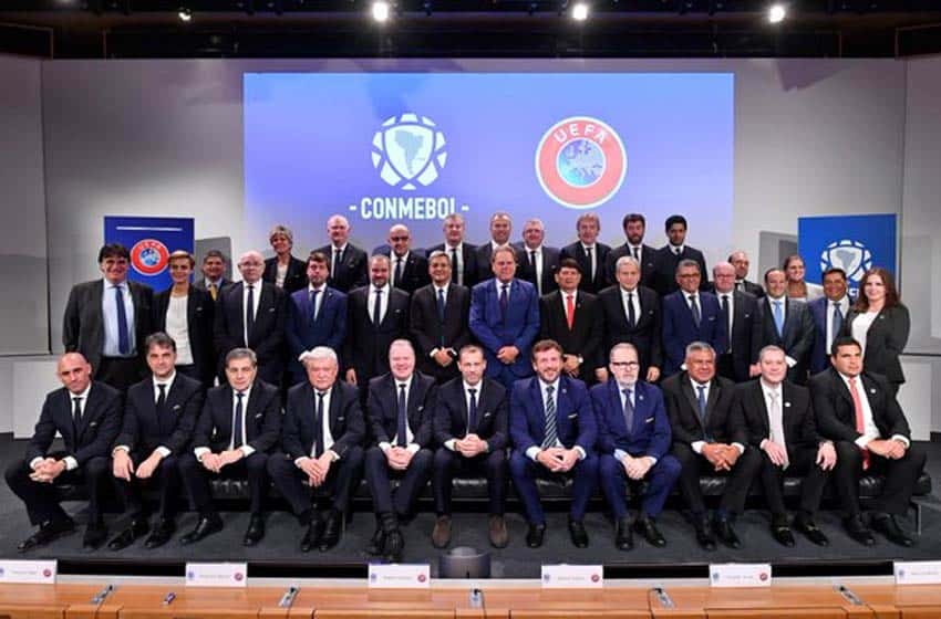 Sin FIFA, Conmebol y UEFA se reunieron para cambios en el futuro