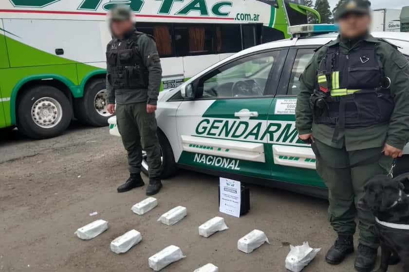 Autopista Rosario-Buenos Aires: pasajero llevaba un bolso con cocaína en un micro y fue detenido