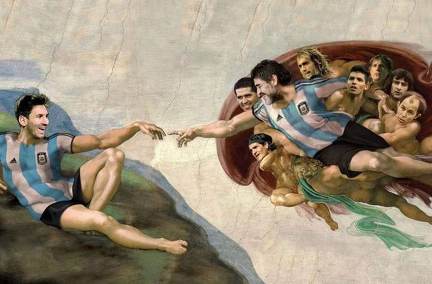 El mural futbolero que emula al de la Capilla Sixtina