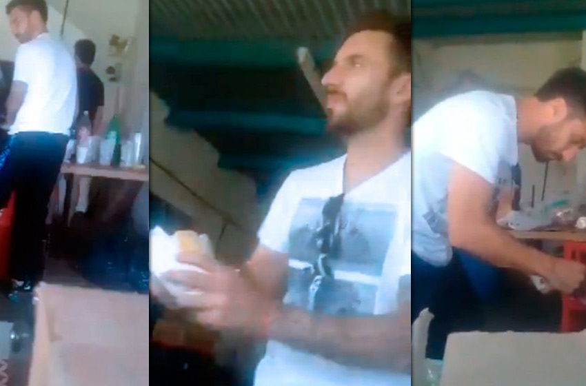 «¡A los choris, choris!», Scocco no olvidó sus orígenes y vendió choripanes en su club