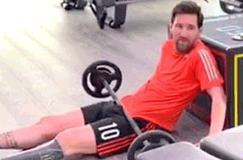 ¿Guiño para los leprosos?: Messi entrenó con un short de Newell’s
