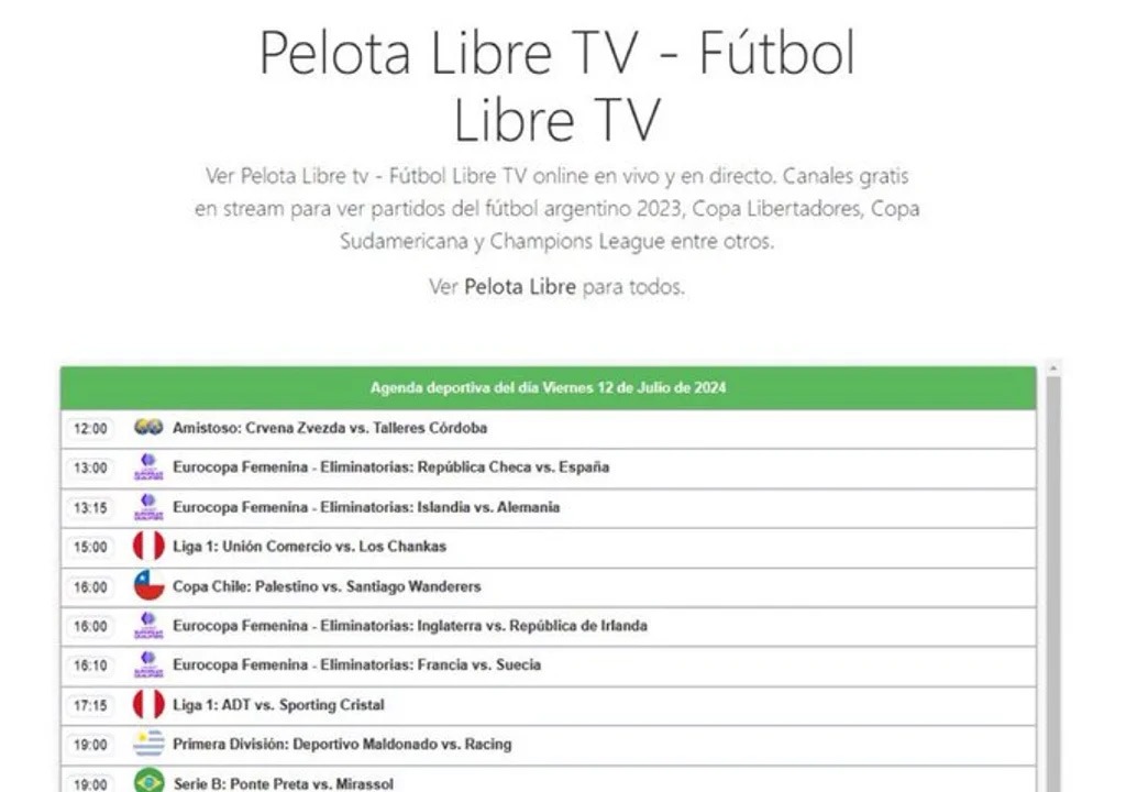 Pelota Libre transmisión