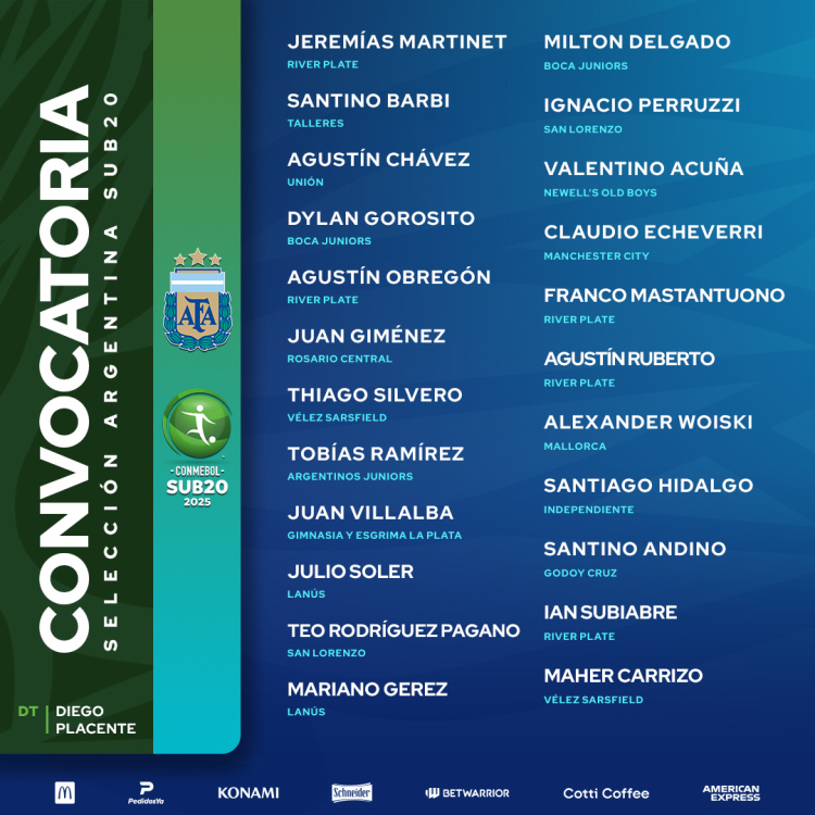 sub 20 convocados