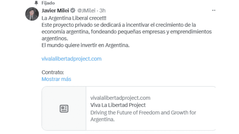 Milei tweet criptomonedas