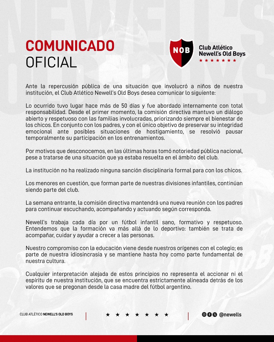 comunicado nob niños