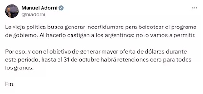 adorni retenciones granos