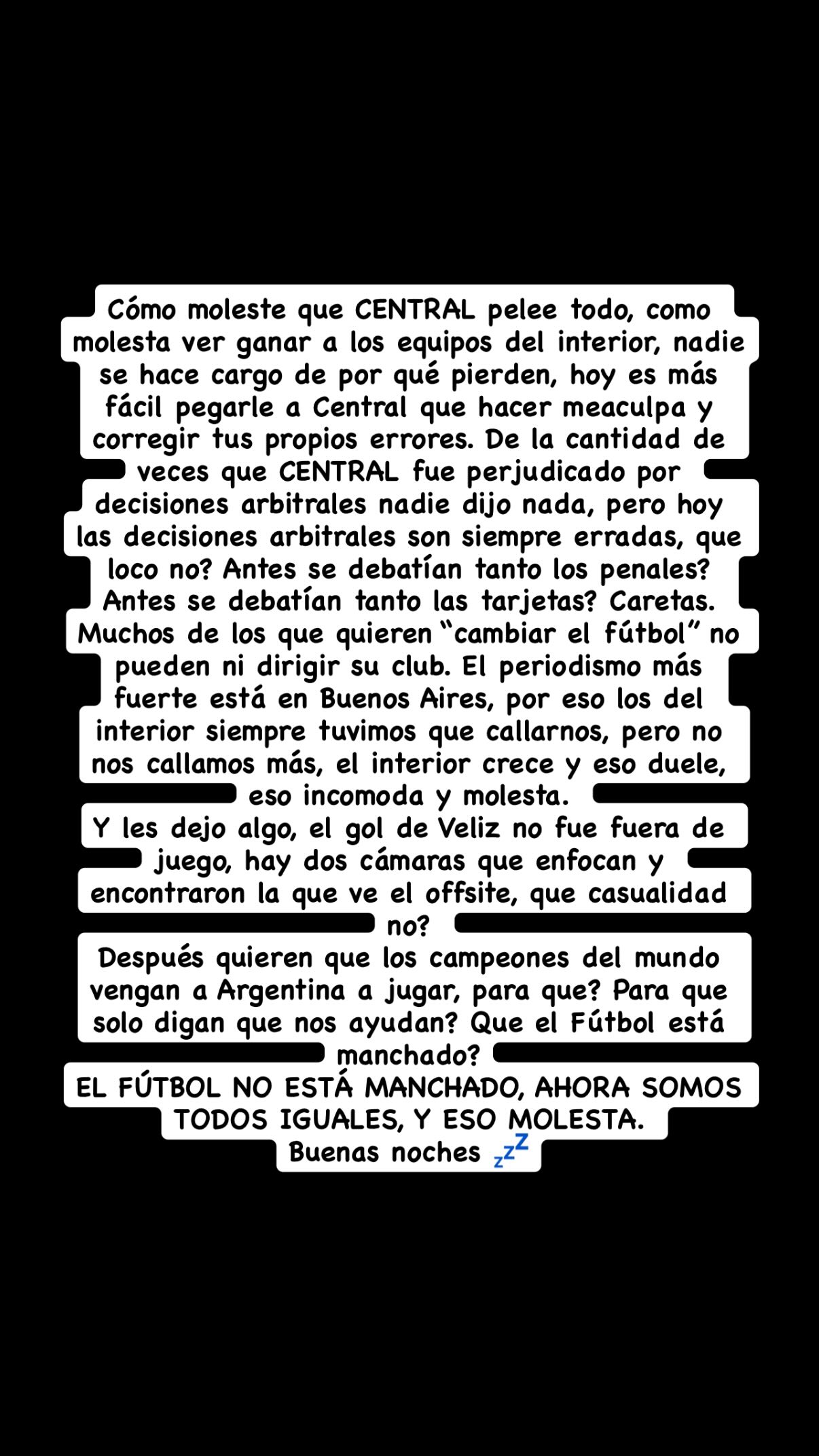 descargo di maría central racing 2026