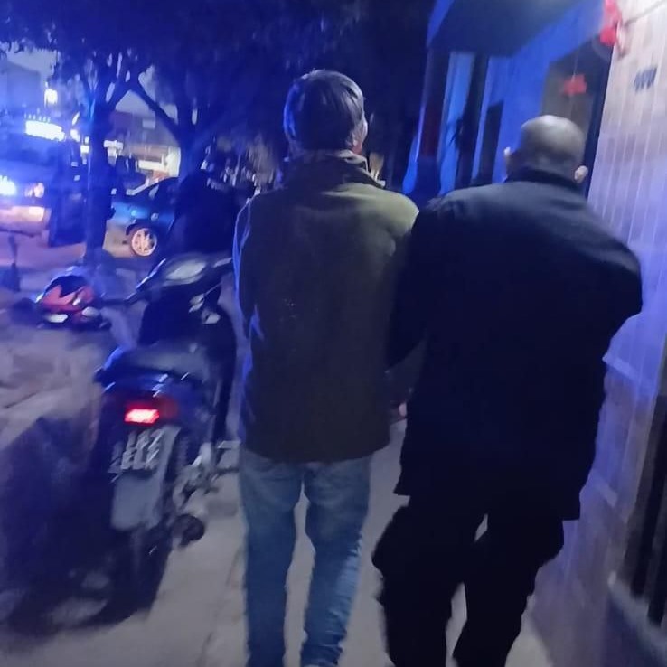 perro detenido